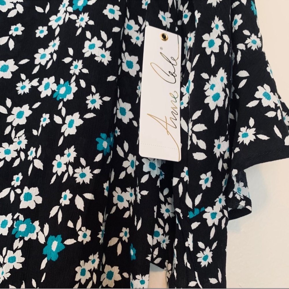 Anne Cole Beautiful Bunches Swim Coverup Flounce Sleeve Black White Size XS/S - Picture 6 of 13